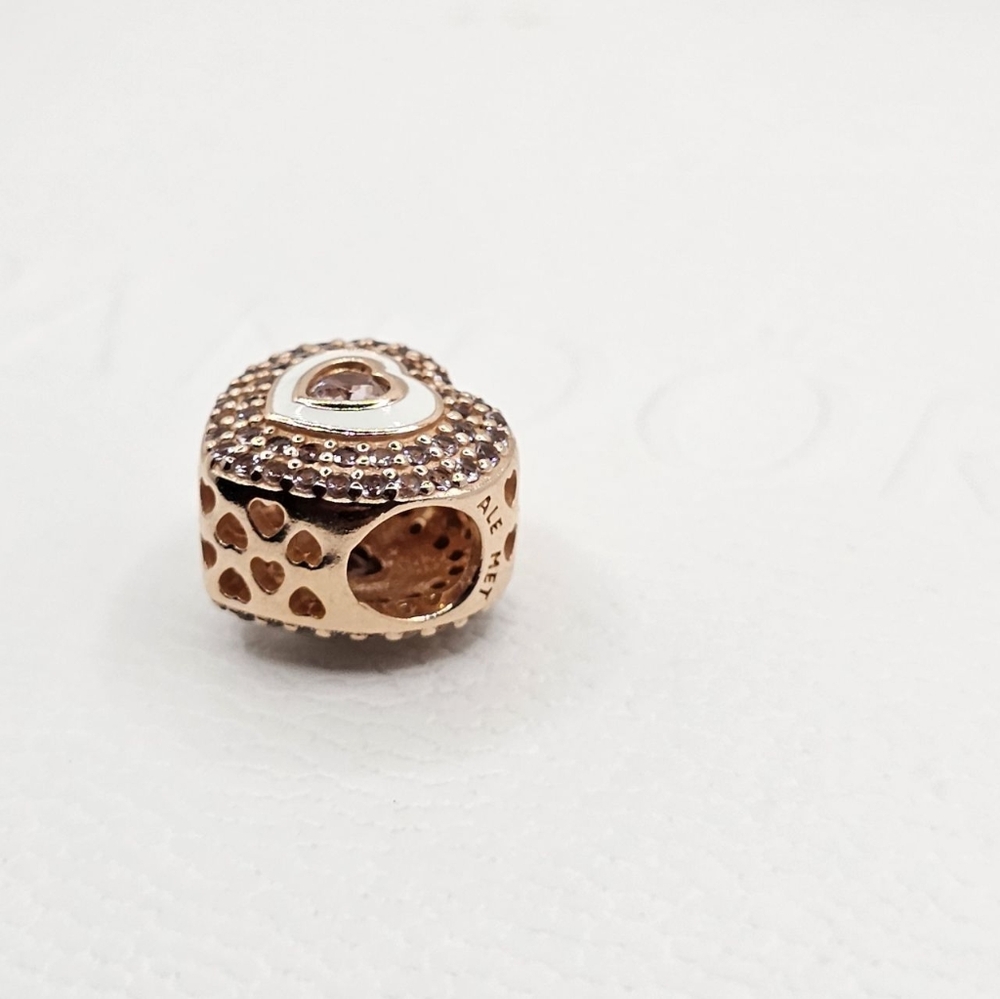 ❤️Authentic Pandora ⭐️RETIRED⭐️ ROSE HEART CHARM - Picture 6 of 7